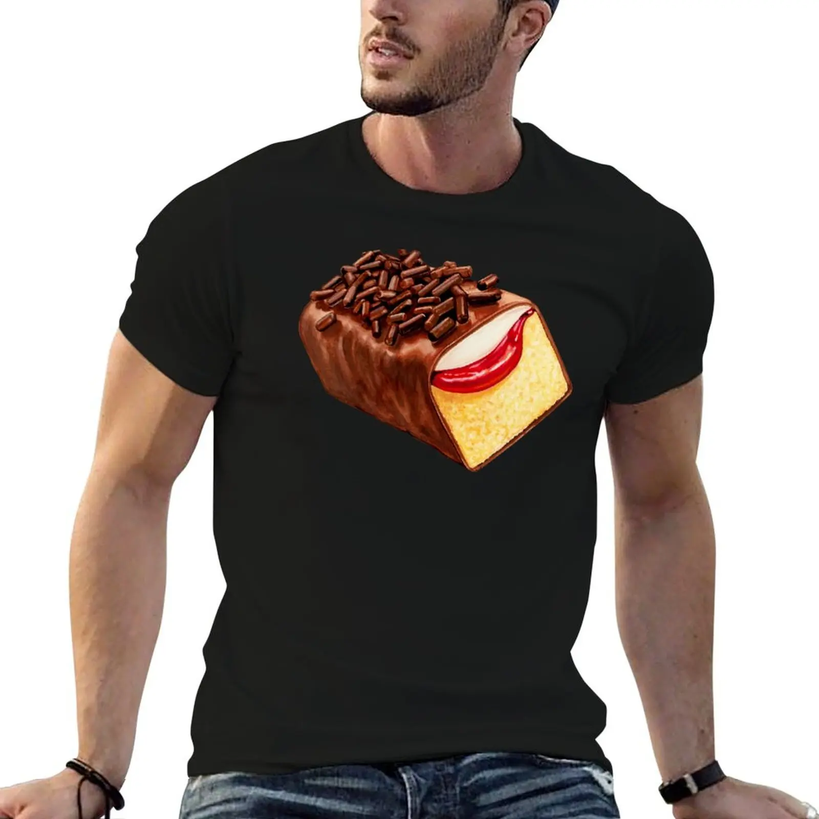 Gansito - Camiseta blanca, camiseta de diseñador para hombre, camisetas divertidas para hombre, camiseta de algodón