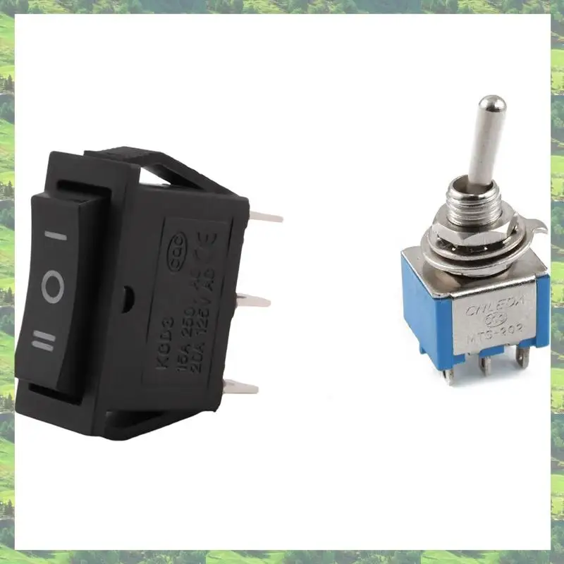 A59Z-2PCS 3 Pin SPDT ON-OFF-ON 3 Position Snap Rocker Switch With 6 Pin DPDT On/On 2 Position Mini Toggle Switch Blue