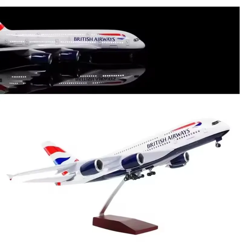 1/150 مقياس B747 الخطوط الجوية البريطانية نموذج طائرة لعب مع ضوء دييكاست الراتنج طائرة جمع عرض الهدايا المشجعين #3