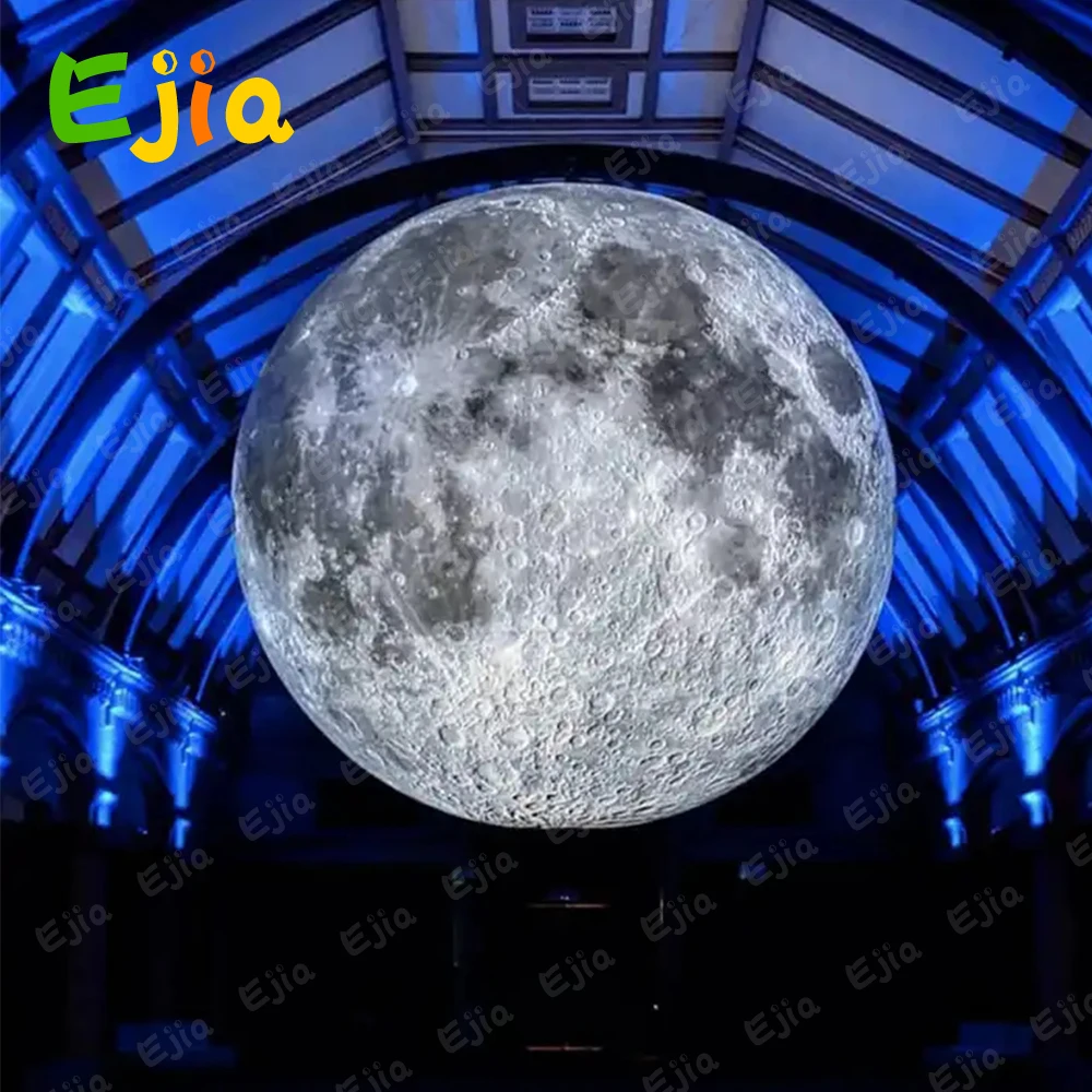 

Solar System Nine Planets Airsealed Giant Inflatable Moon With Led Lights Airtight Hanging Earth Globe For Party Decoration