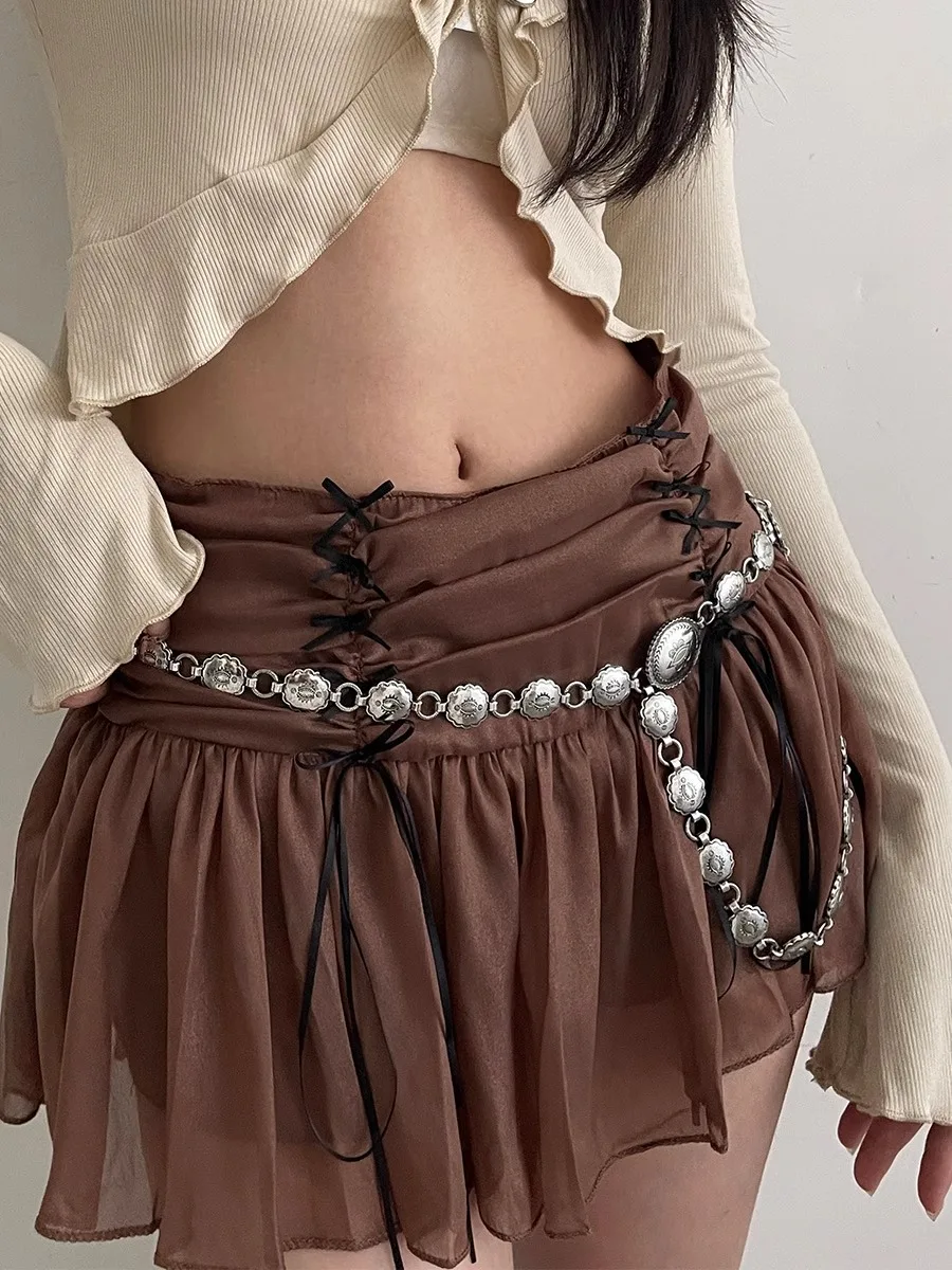 Waist Chain Accessory Dress Decorated With A High-End Retro Simple Ethnic Style Thin Leather Belt For Women Versatile New Style