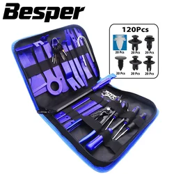 Car Door Trim Removal Pry Tool Kit Auto Dashboard Audio Removal Hook Kit Mixed Size Fastener Clips Disassembly Repair Tools Set