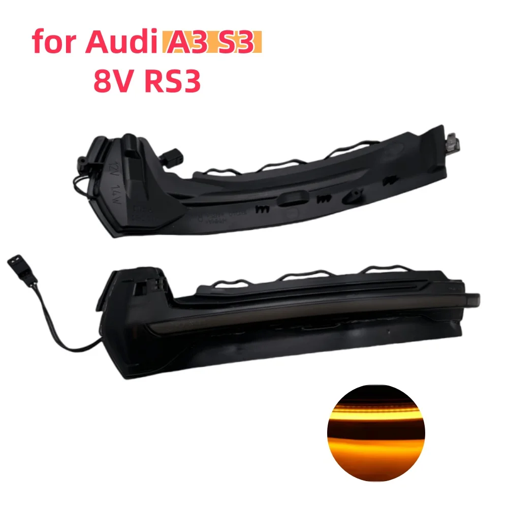 

Для Audi A3 S3 8V RS3 2014 2015 2016 2017 2019 2020 2 шт. динамический светодиодный индикатор зеркала с прокруткой, мигалка, указатель поворота