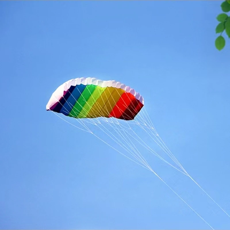 free shipping rainbow dual line stunt power kite large Parafoil kites for adults flying kitesurf new beginner factory parachute