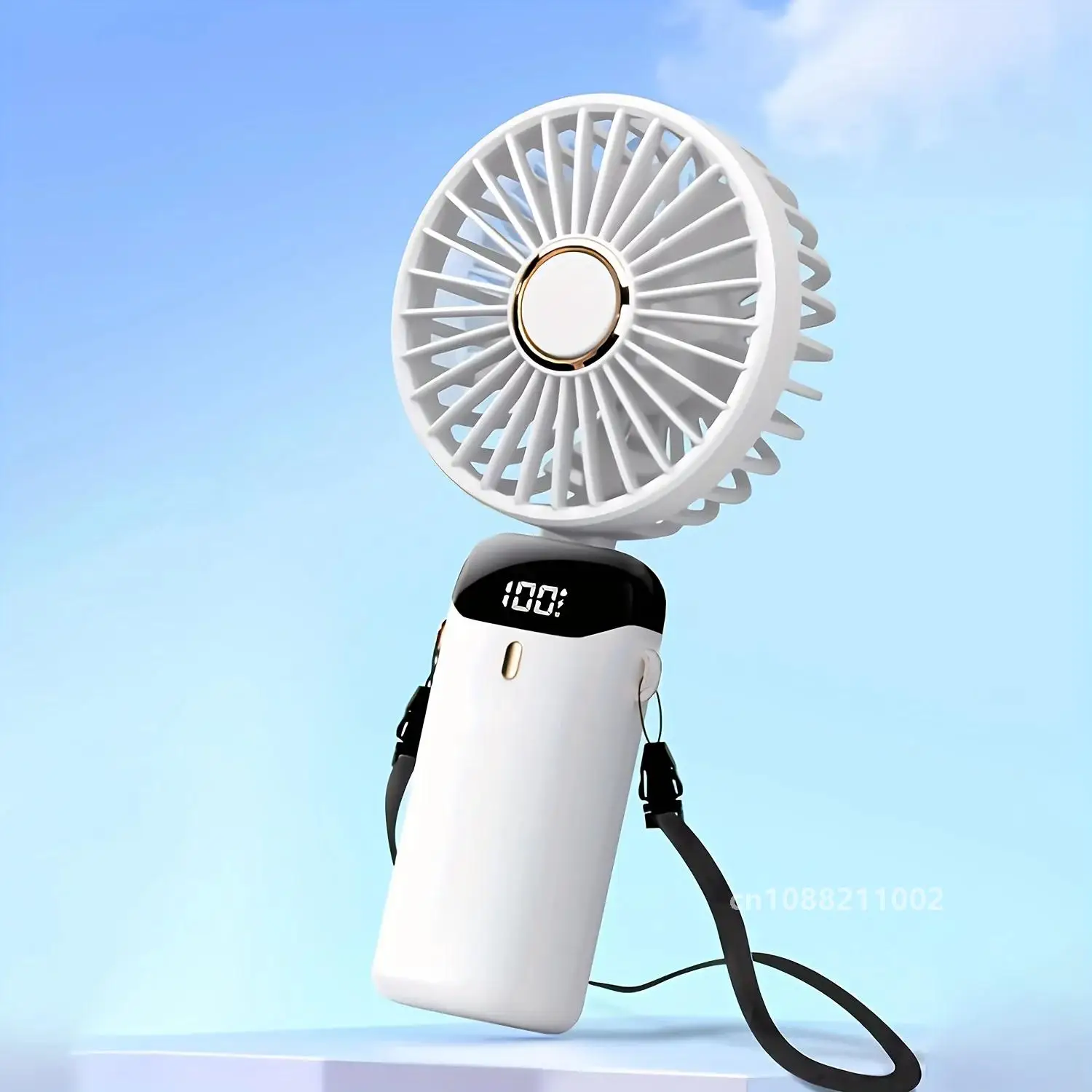 Portable USB Fan with Led Display Quiet 5 Speed Foldable Mini Fan for Student Strollers & Travel Ideal for Summer Cooling