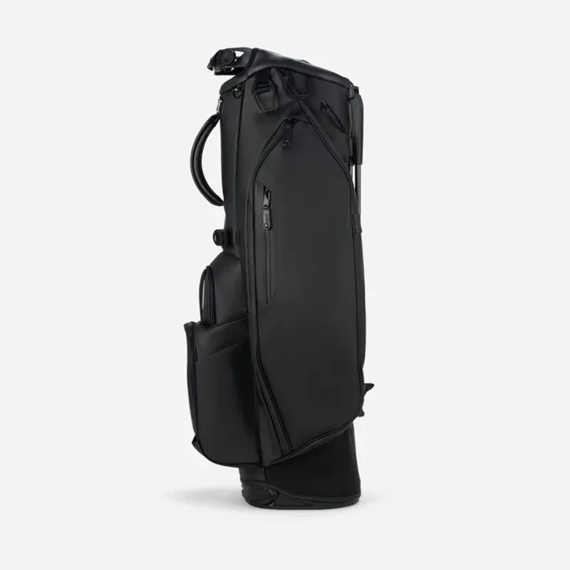 Premium leather black golf stand club bag custom nylon waterproof golf bag 14 way