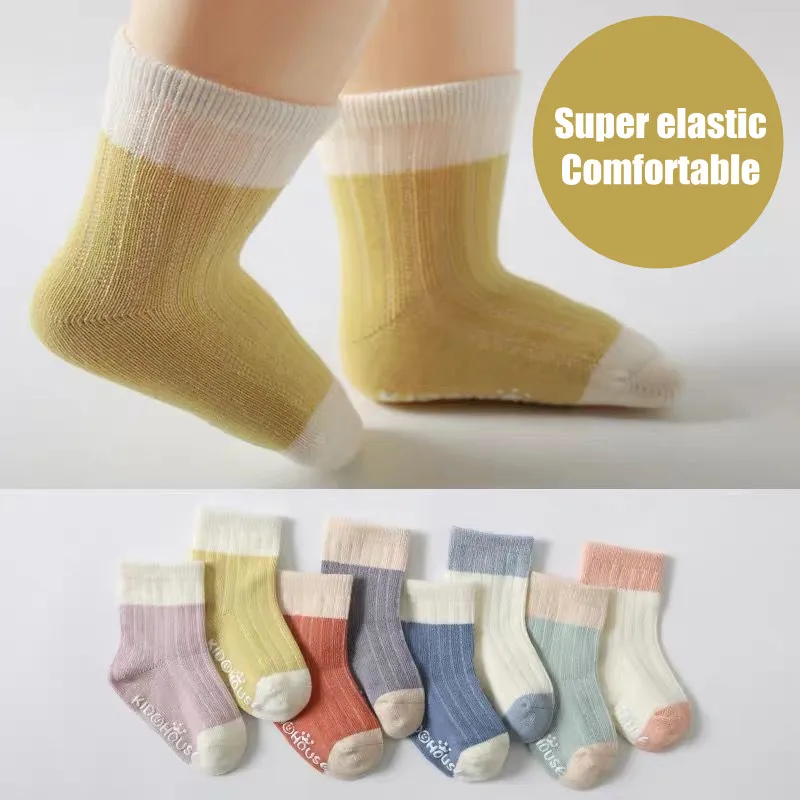 4Pairs Baby Socks Cotton Four Seasons Anti-Slip for Newborn Baby Children\'s Socks Baby Boy Infant Socks for Girls 0-36 Months