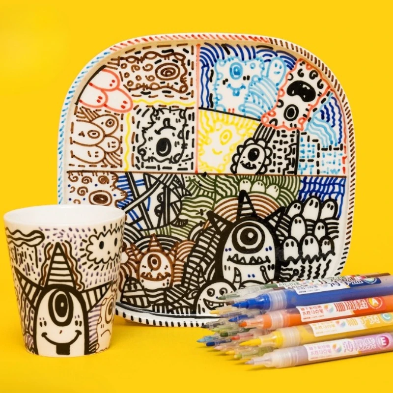 12-Color Ceramic Underglaze Water-Based Markers for Pottery Painting, Non-Toxic Art Supplies for Kids Students