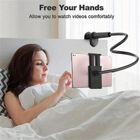 Tablet Cell Phone Bracket Lazy Bracket Adjustable Universal 360° Rotation Flexible Long Arms Clip Mount Gooseneck Phones Stand