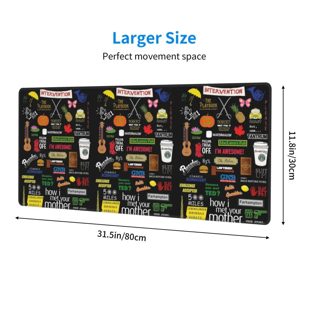 How I Met Your Mother HIMYM TV Show Collage Large Mouse Pad Computer Keyboard Mouse Mat Gaming PC Laptop Desk Mat Table Mats
