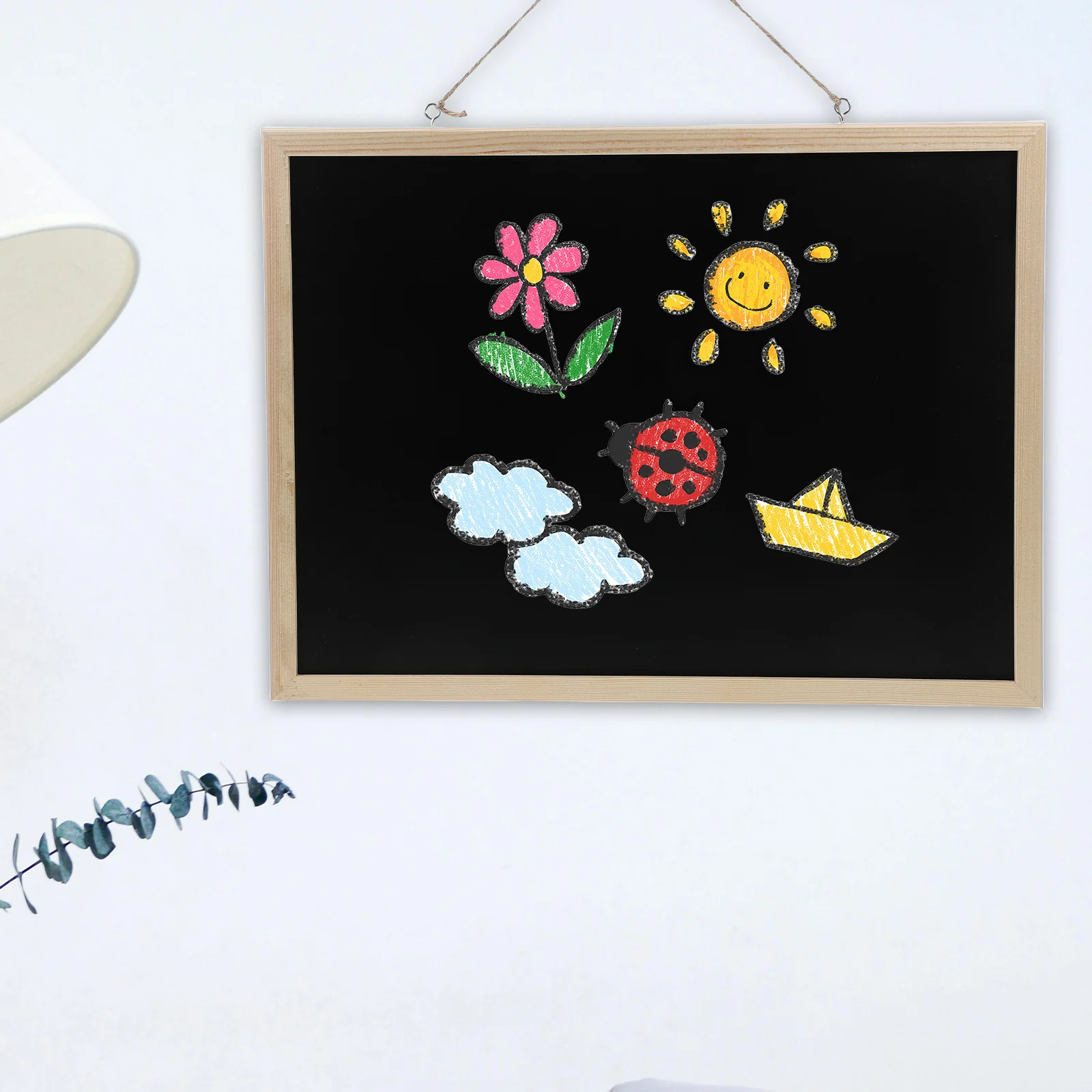 

Wooden Frame Blackboard Decorative Chalkboard for Wall Hanging Small Chalk Board Unique Design Reusable Surface Portable Office