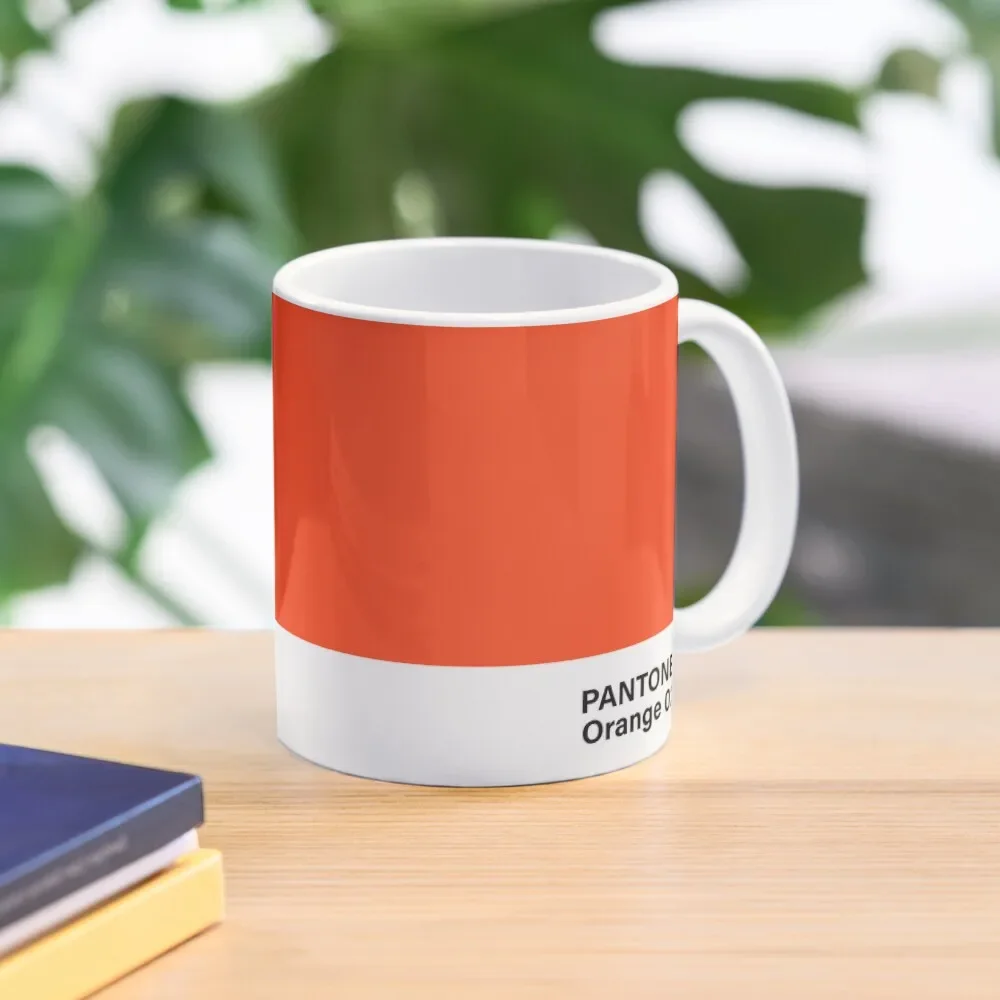 Pantone Orange 021 C Classic  Mug Cup Gifts Photo Coffee Picture Printed Image Handle Round Simple Design Tea Drinkware