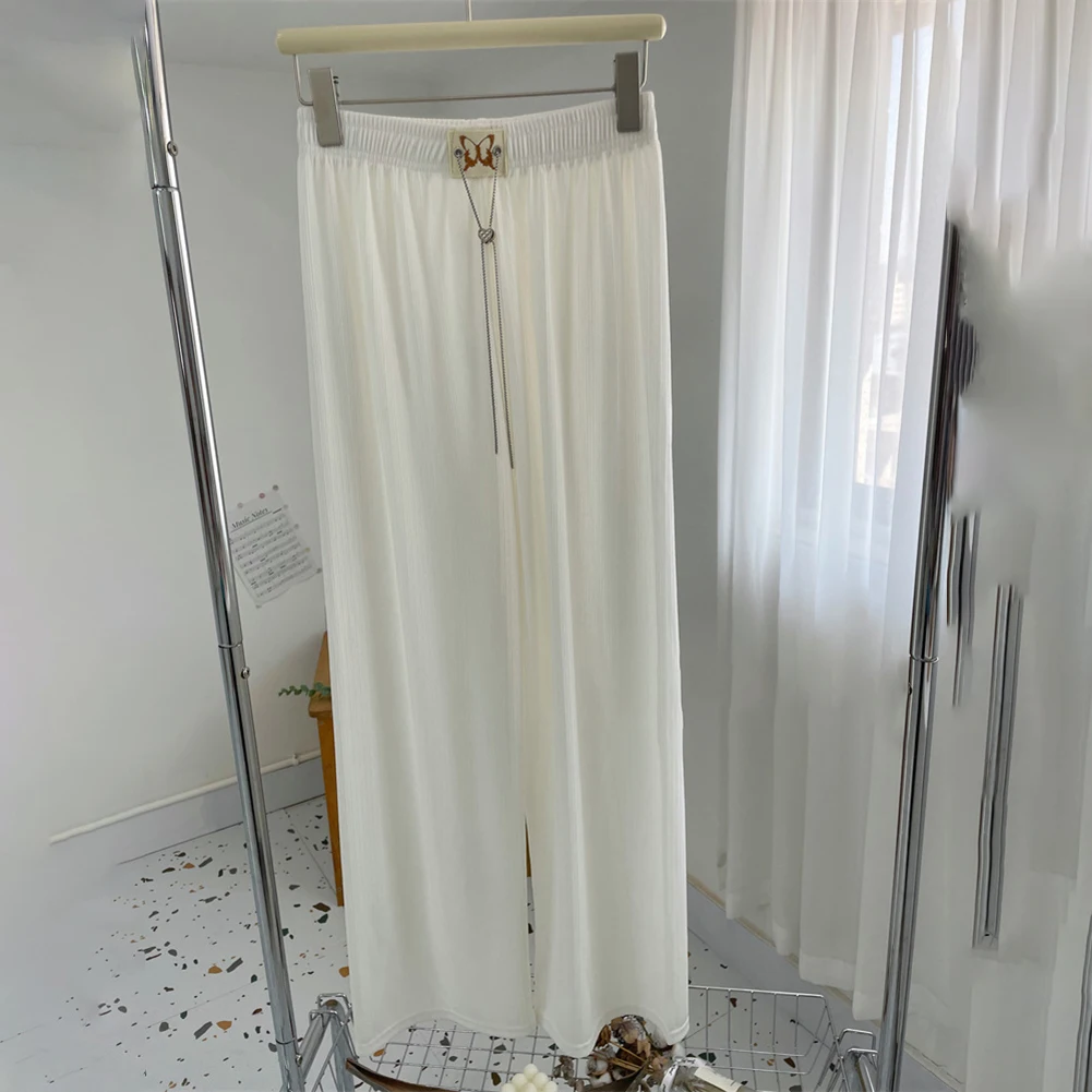 Casual Outfits Purple Butterfly Chain Pants Women Casual Wide Leg Trousers Butterfly Chain Brand New Comfortable Fit