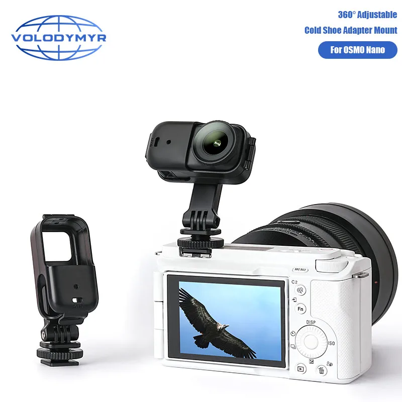 

VOLODYMYR Adjustable Cold Shoe Mount for OSMO NANO Expansion Mounting Bracket Action Camera DSLR/Mirrorless Camera