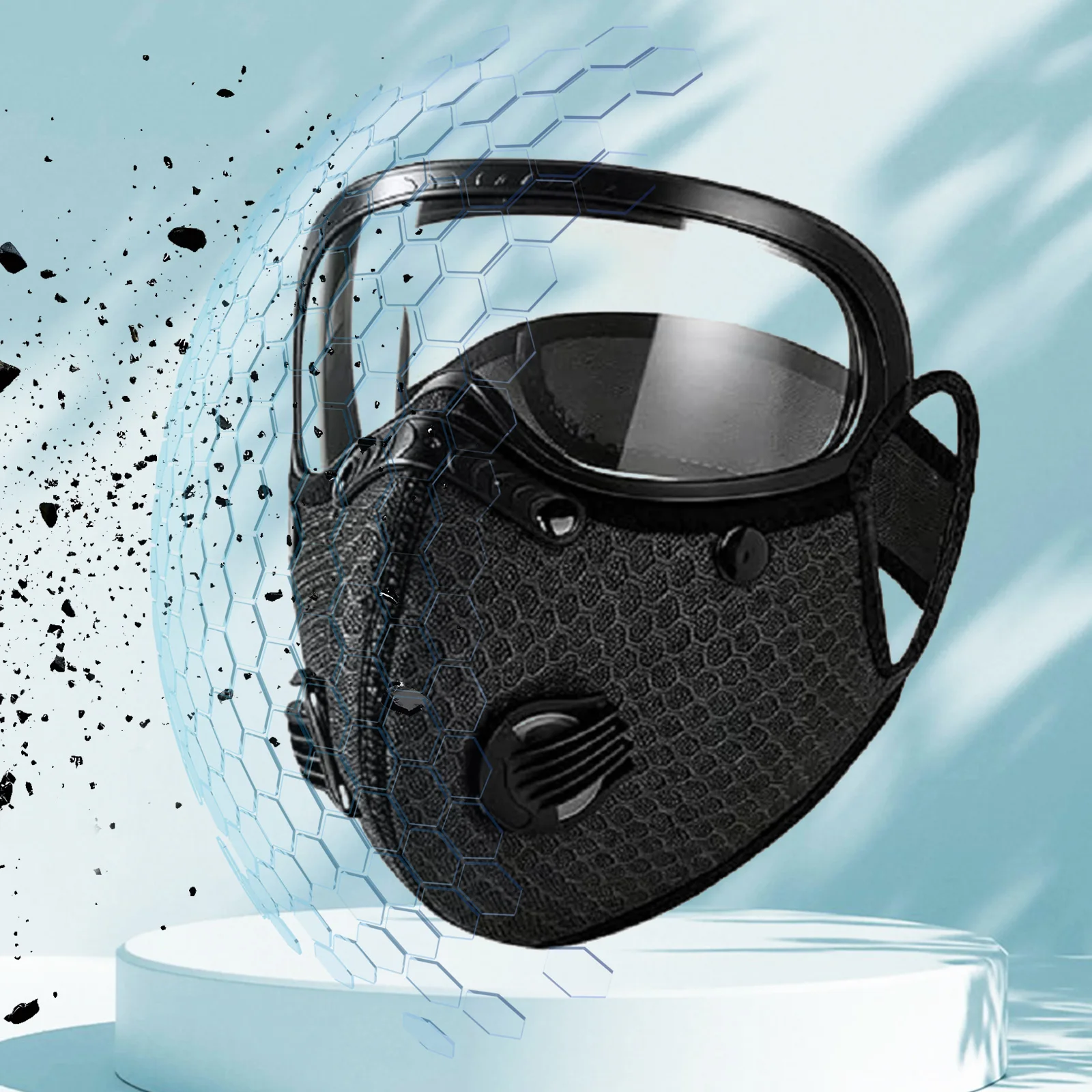 Reusable Carbon Filter Dust Mask Windproof Protective Cycling Facemask Dustproof Breathing Valve Riding Masks for Woodworking
