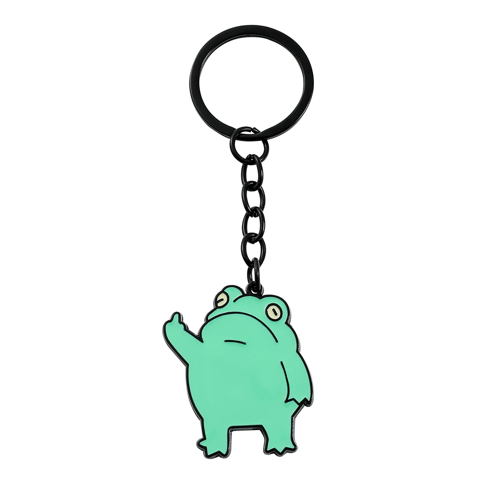 Cute Animal Enamel Badge Keyring Frog Pendant Keychain for Men Women Backpack Car Cute Small Fresh Ornament