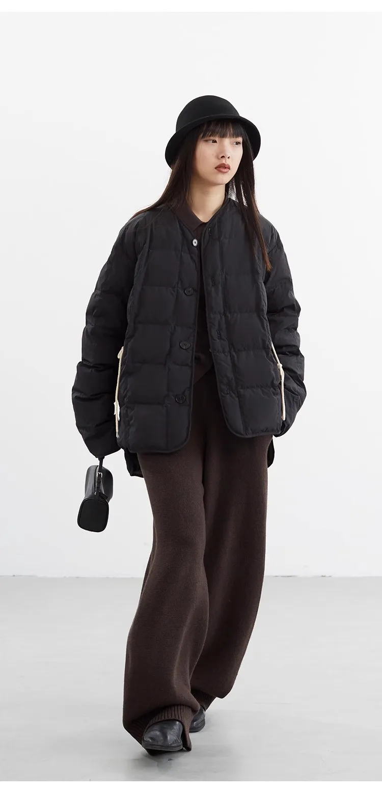 Lightweight Style~ Goose down Jacket for Petite Women, Autumn and Winter Coat, Casual Loose Fit, Versatile Warm Top for Women