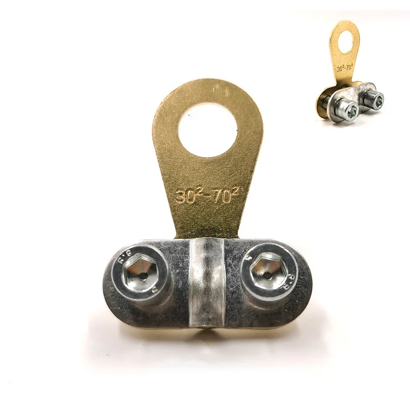 

Copper Brass Wire Terminal Crimping Connector for Battery Cable with Dual Wire Clamping and Enhanced 1.2mm Plate Thickness