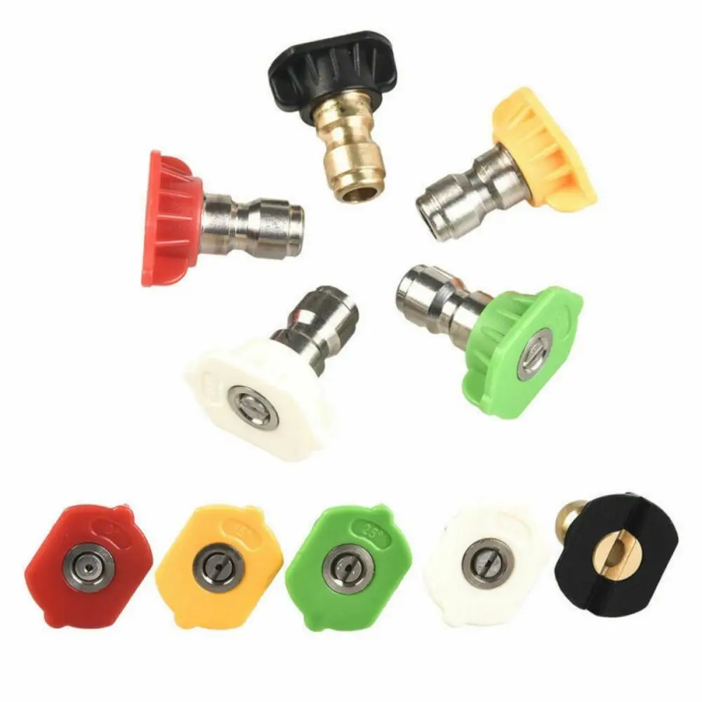 Quick Connect Pressure Washer Nozzle Tips 1/4 Inch 4000PSI Water Gun Nozzle Fan-Shaped Gun Head Multiple Spray Degrees