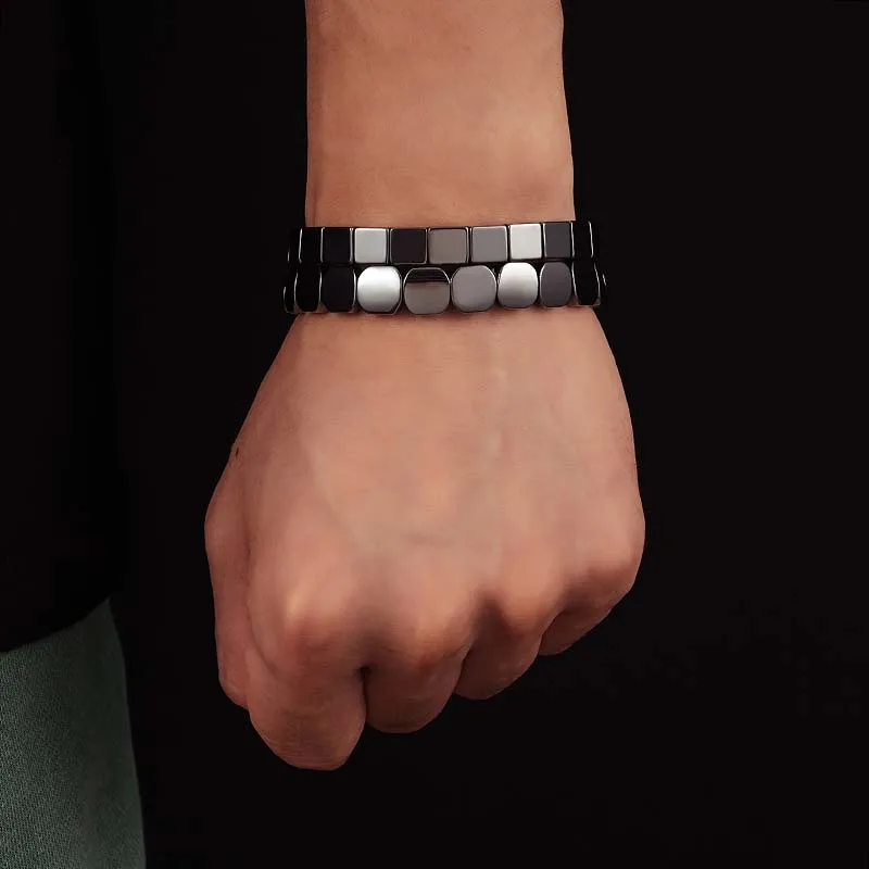 Minimalistisches Gesundheits-Hämatit-Armband für Männer und Frauen, natürlicher Hämatit-Stein, Perlenarmband, Stretch-Heilarmbänder, Geschenkschmuck – Detail 8