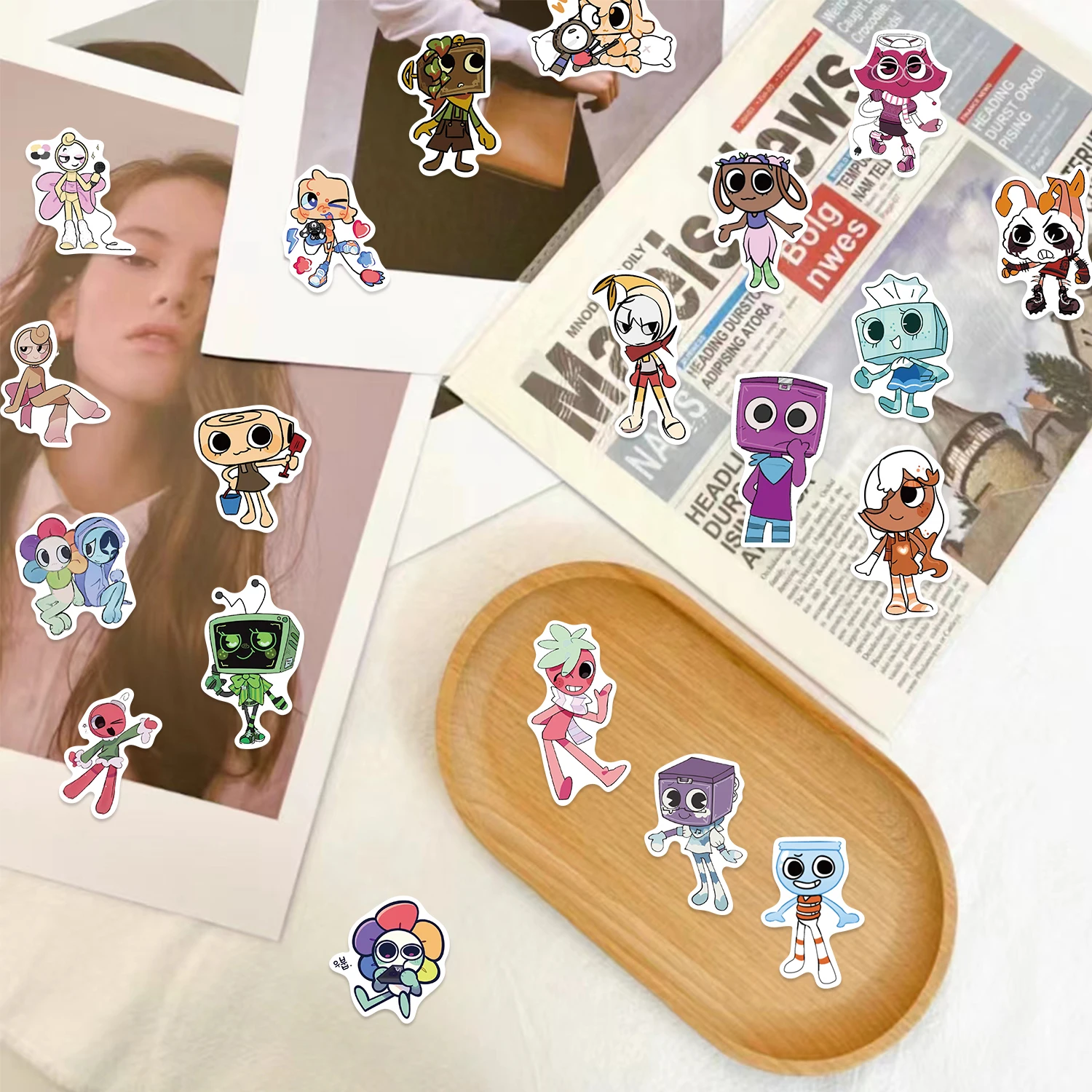 54 قطعة من ملصقات Dandys World ملصقات كرتونية رائعة ملصقات زخرفية مقاومة للماء ومتينة هدية المهرجانات