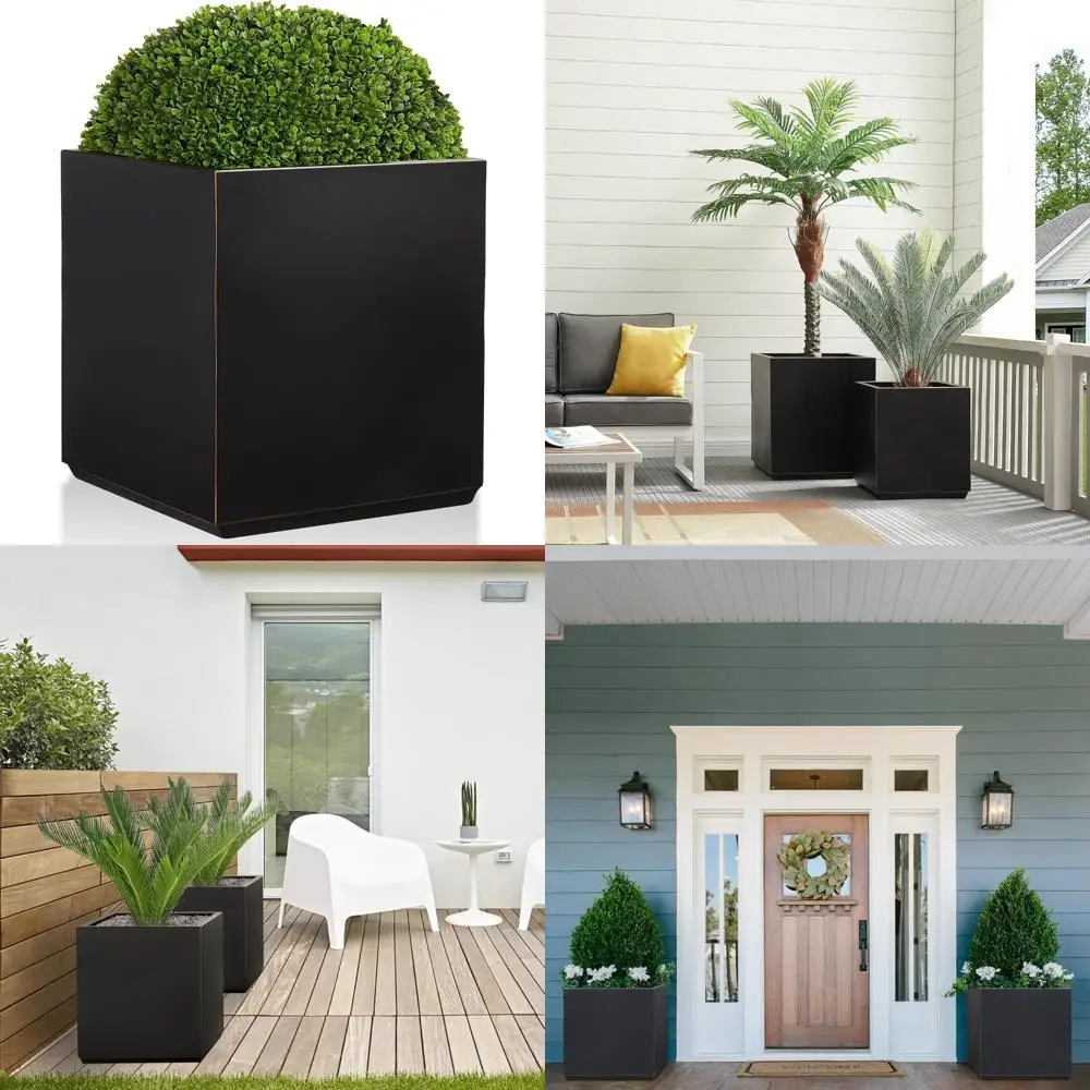 

Большой бесшовный квадратный ящик для цветов, сборка не требуется, идеально подходит для деревьев, растений и цветов, 21x21x24 дюйма