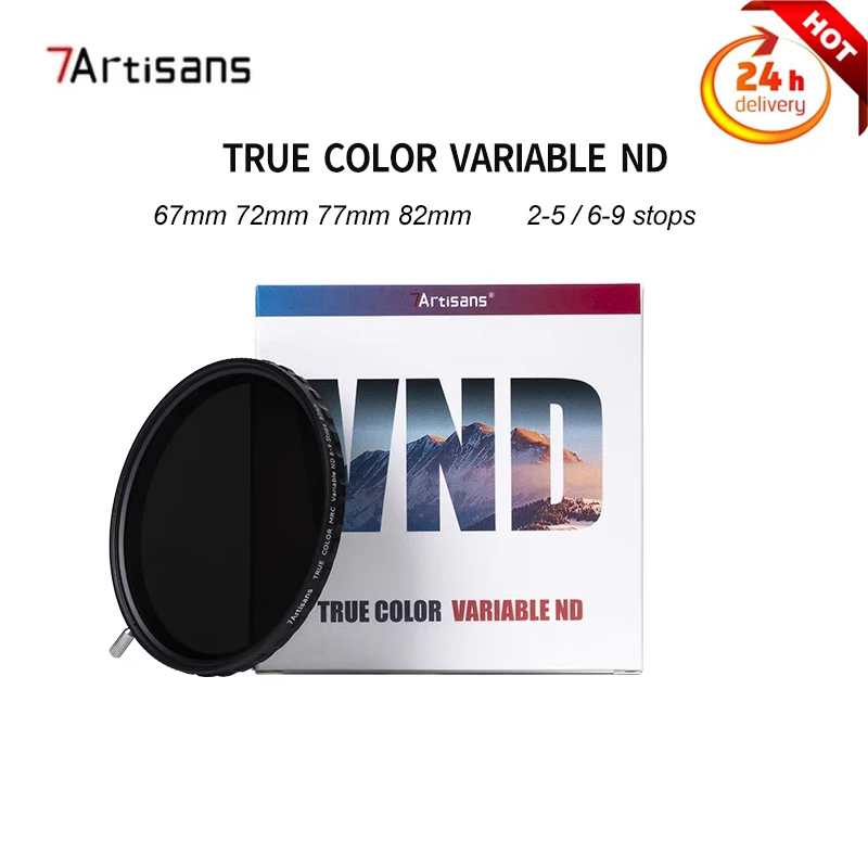 

7artisans True Color Variable ND Filter 2-5 Stops 6-9 Stops 67mm 72mm 77mm 82mm Neutral Density VND Filter Camera Lens Filters