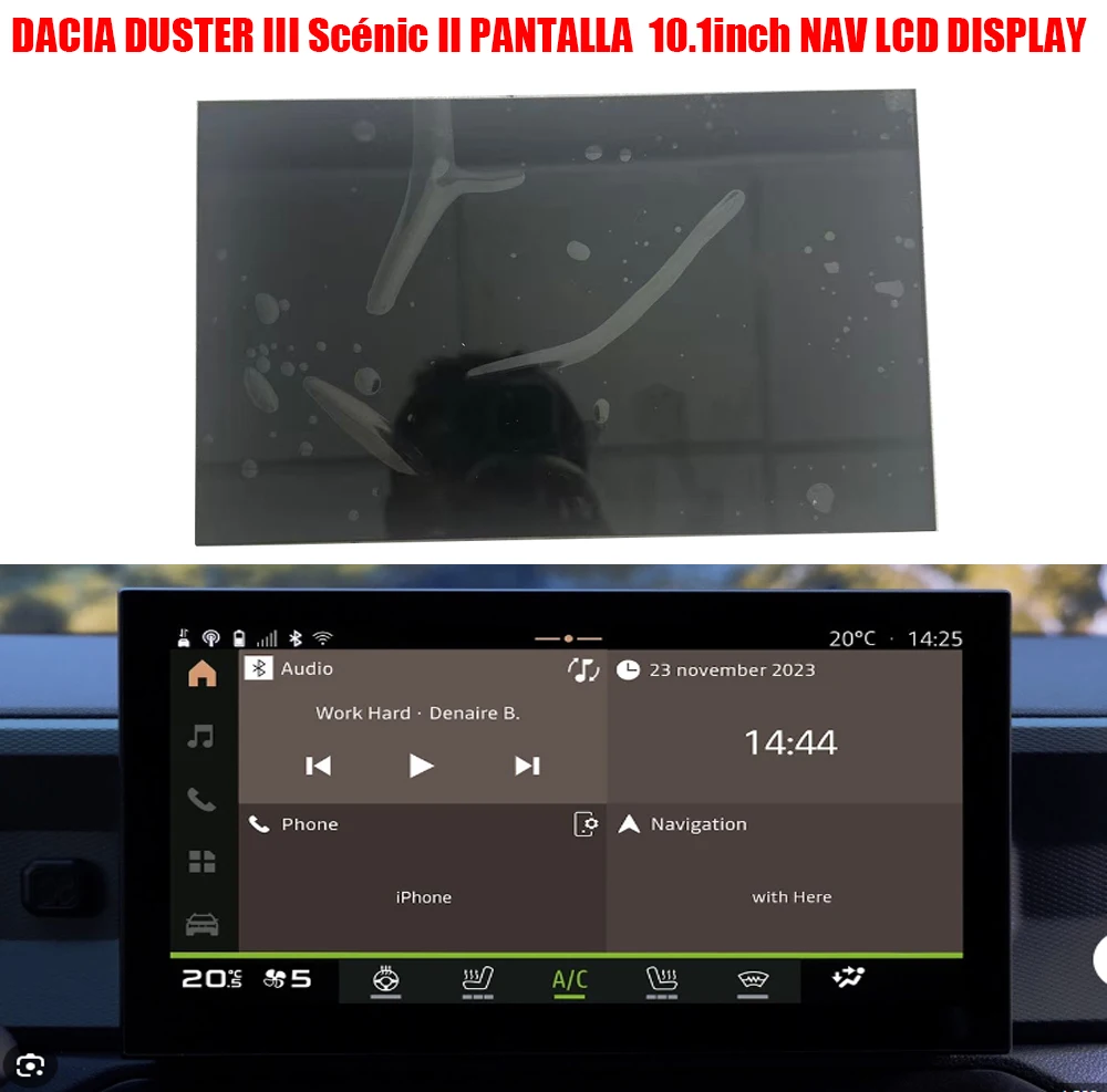

Original and new LCD screen display touch screen replacement For DACIA DUSTER 3 III 2024-2026 Scénic II PANTALLA 10.1inch NAV