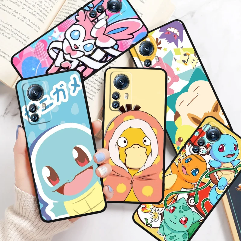 P-Pokemons G-Gengars Fashion For Xiaomi Mi Poco F5 F4 F3 X6 X5 X4 X3 M6 M5 M5S M4 M3 C65 Pro GT NFC 5G Black Funda Phone Case