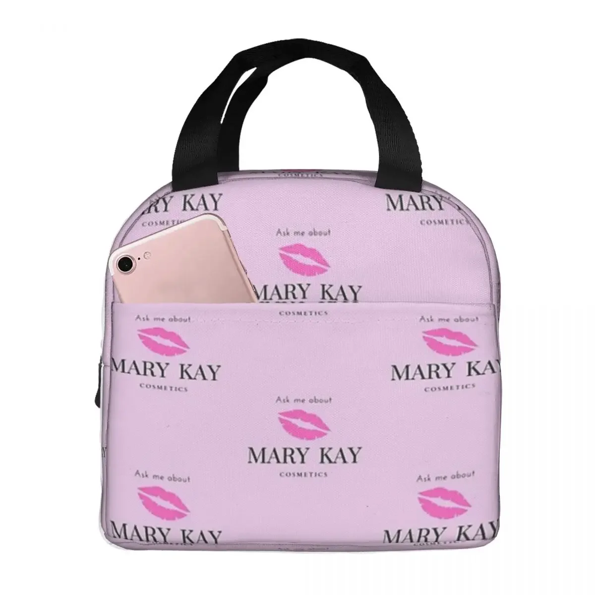 

Ask Me About Mary Kay Cosmetics Lunch Bags Insulated Bento Box Waterproof Lunch Tote Cooler Thermal Bag for Woman Girl Travel