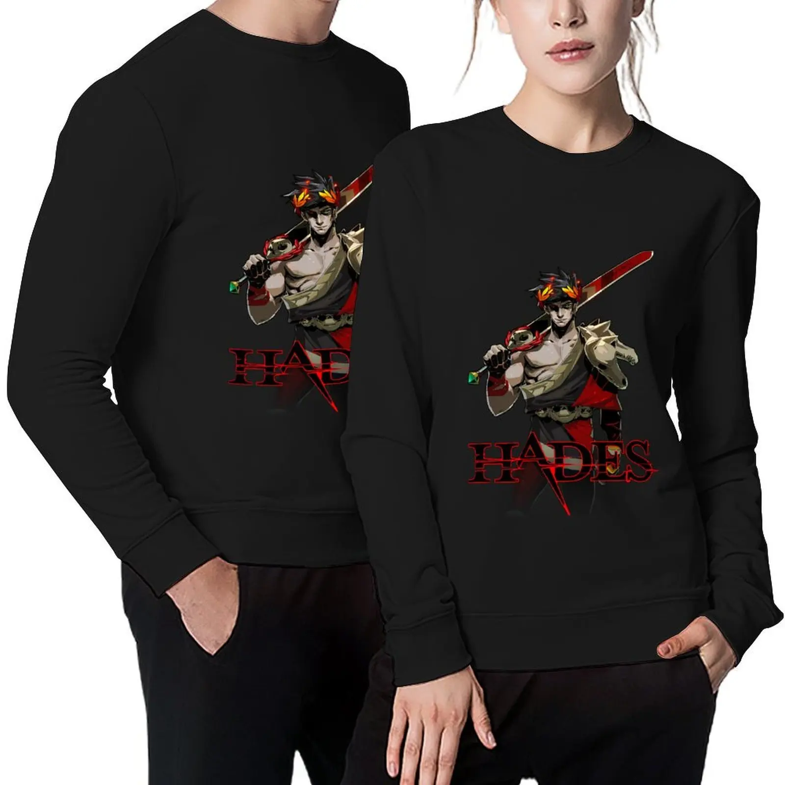 

Hades Game Logo With Zagreus Pullover autumn clothes graphic t shirts men men's sweat-shirt korean clothes hooded sweatshirts