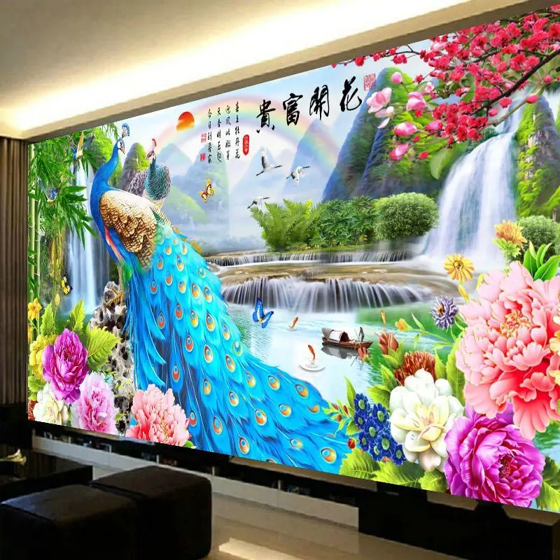 

DIY Special Shaped Diamond Painting Full Diamond Embroidery Waterfall Peacocks,5D,Cross Stitch,Diamond Mosaic,Decoration Home