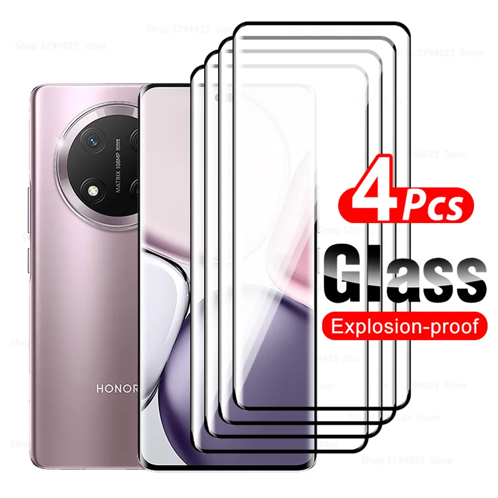 4Pcs For Honor X9c 5G Curved Screen Protector Tempered Glass Front Cover For Honor X9 C HonorX9c  x 9 c Clear Protect Film 6.78