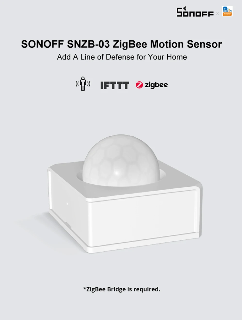 SONOFF SNZB-03 Zigbee Smart Zigbee Motion Sensor Detector Sensor Smart Home Security Work With SONOFF ZBBridge via eWeLink APP