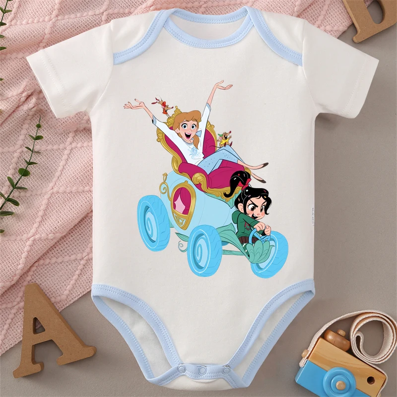 

MINISO Disney детская одежда из чистого хлопка, комбинезон с принтом серии принцессы, комбинезон-боди для новорожденных 0-12 месяцев, лучший подарок для ребенка