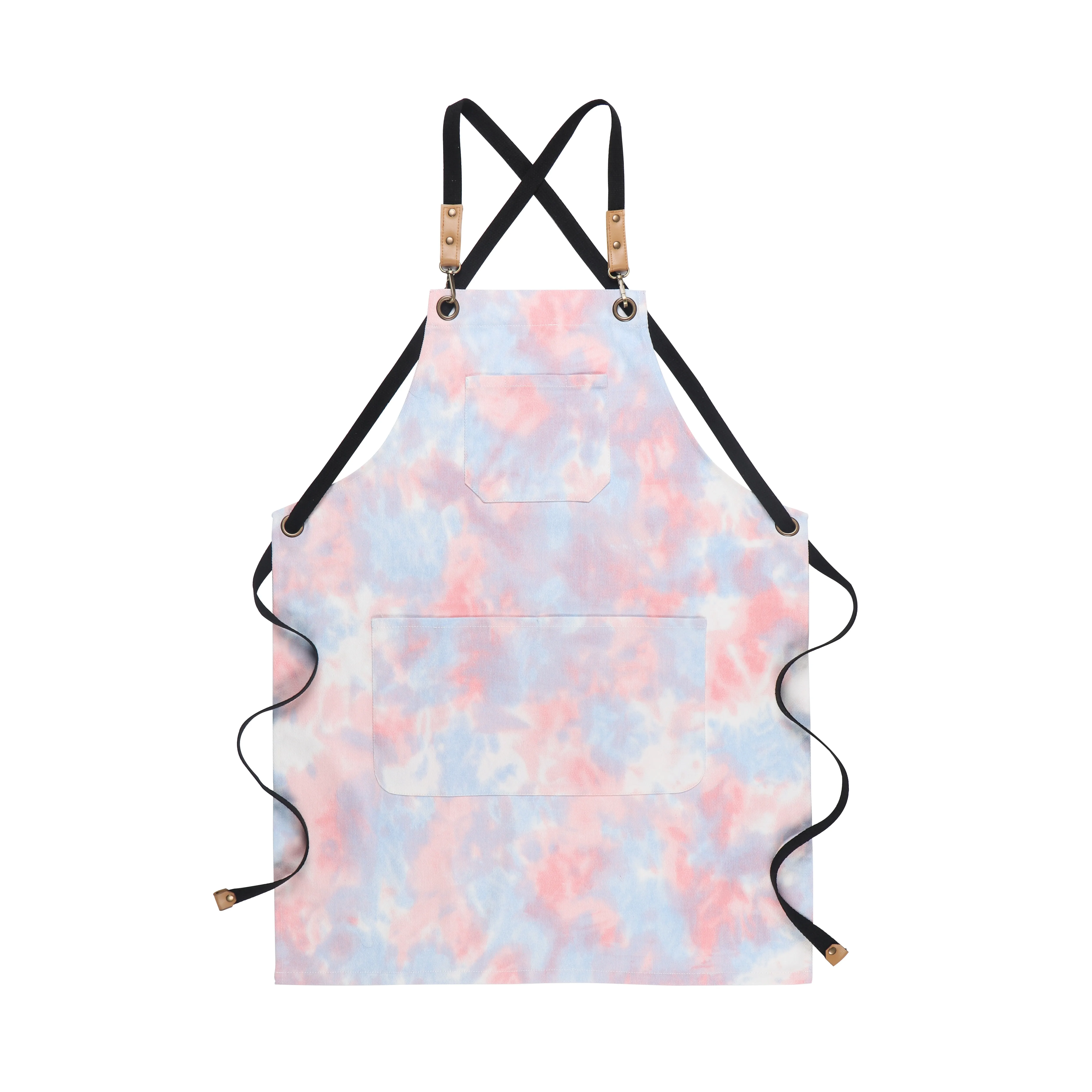 Cross Adjustable Tie Dye Apron Cotton Horticultural Coffee Shop Anti Fouling Work Clothes Home Kitchen Apron