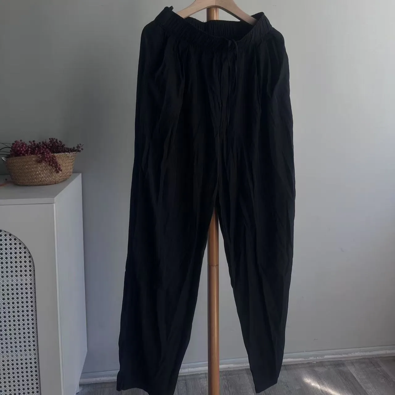 Pantalones largos de pierna ancha de verano, pantalones holgados de corte recto de cintura alta, pantalones casuales de pierna ancha de cintura alta