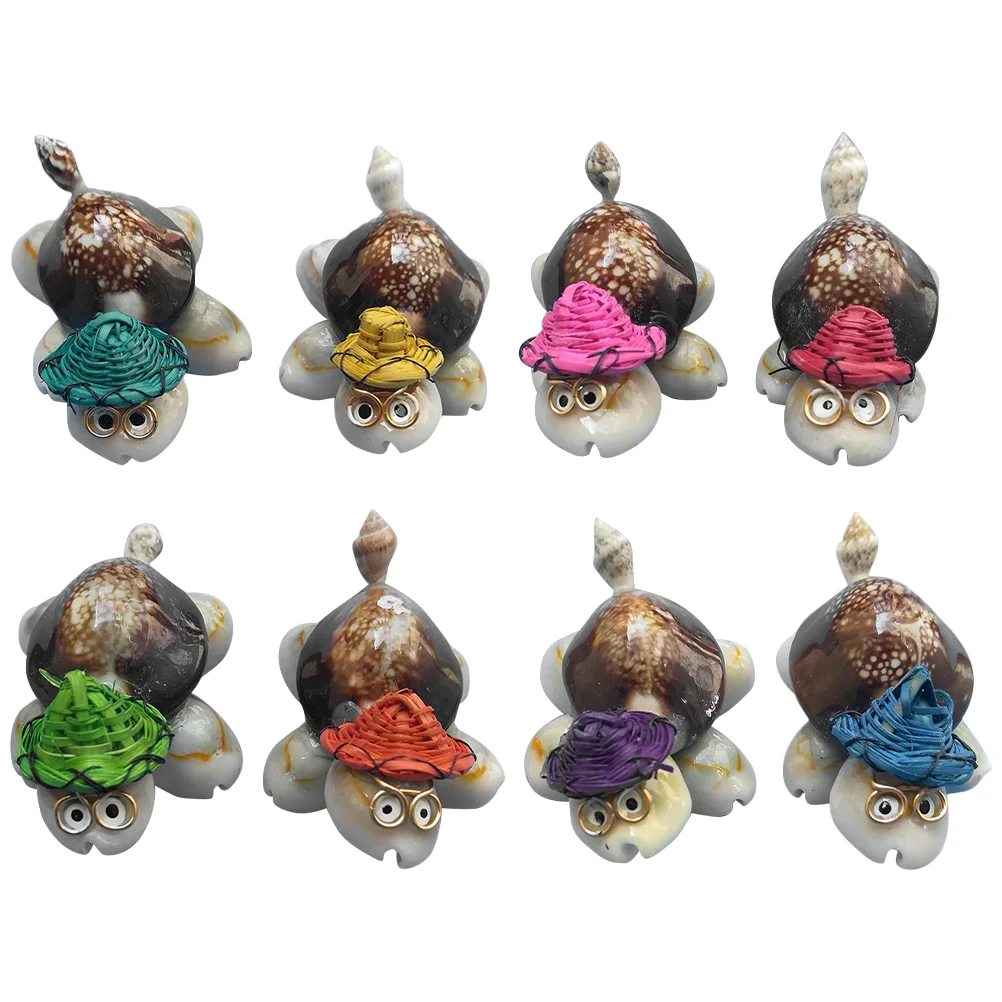 

8 Pcs Conch Turtles Statue Shell Ornaments Decorative Tortoise Realistic Figurines