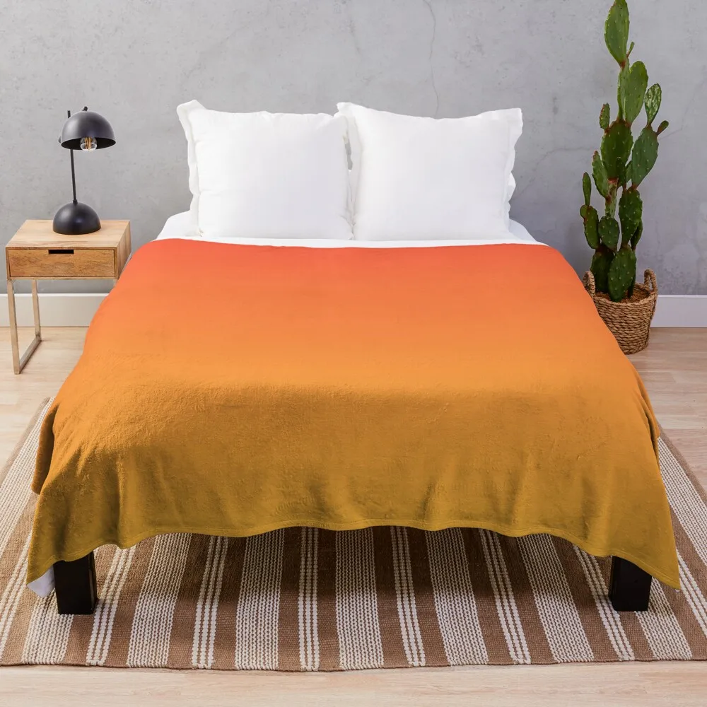 

preppy modern trendy abstract Yellow Orange Ombre Throw Blanket Custom Blanket Multi-Purpose Blankets For Sofas