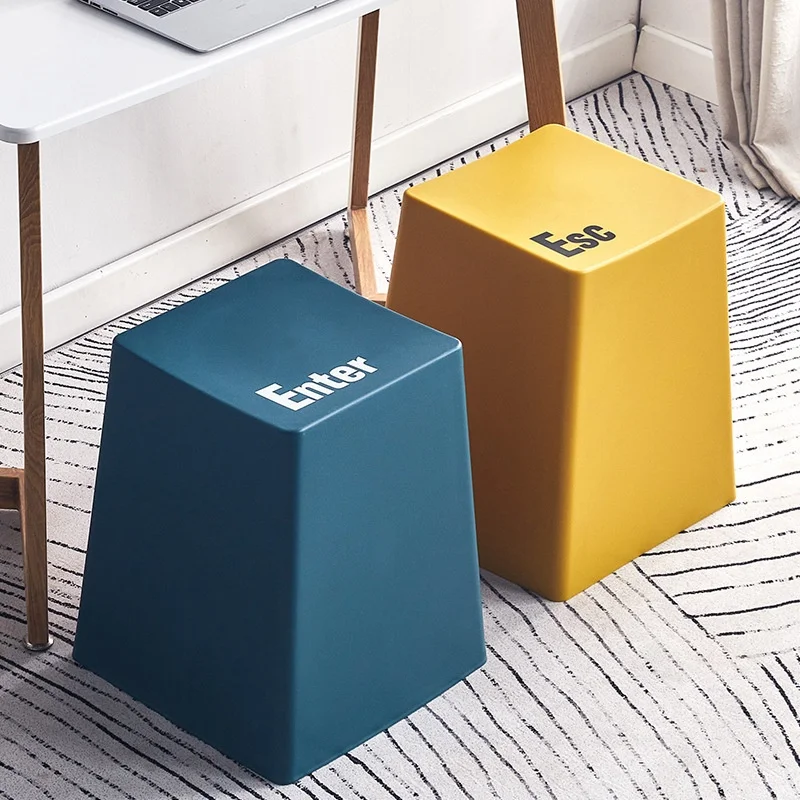 

Keyboard Plastic Stool Thickened Color Creative Simple Living Room Dining Chair Leisure Stool Minimalist Bench Multifunction