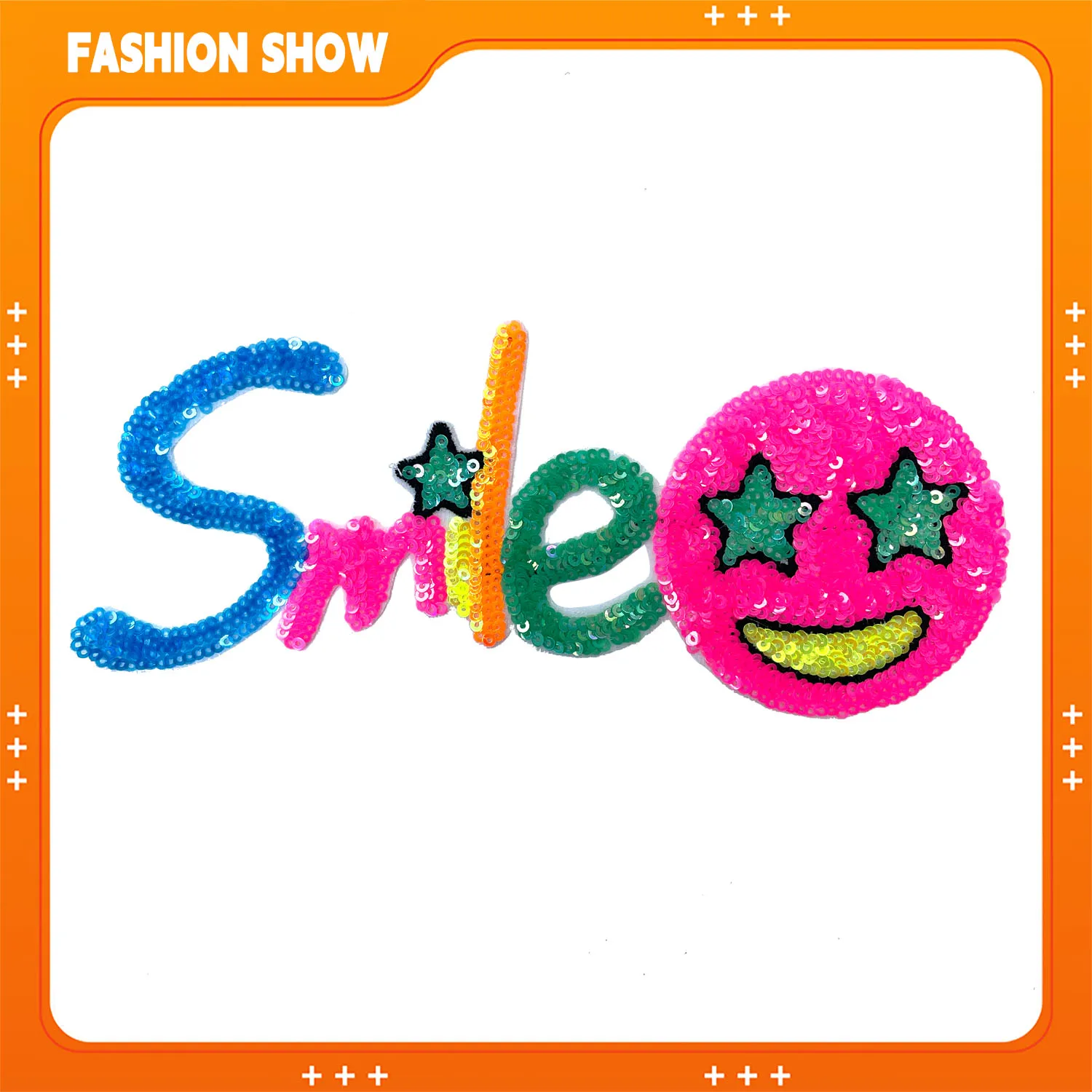 

Вышитая пайетками нашивка-аппликация «Улыбающаяся буква» для одежды, декоративная нашивка ручной работы, термоклеевая нашивка для одежды, специальный аксессуар для одежды