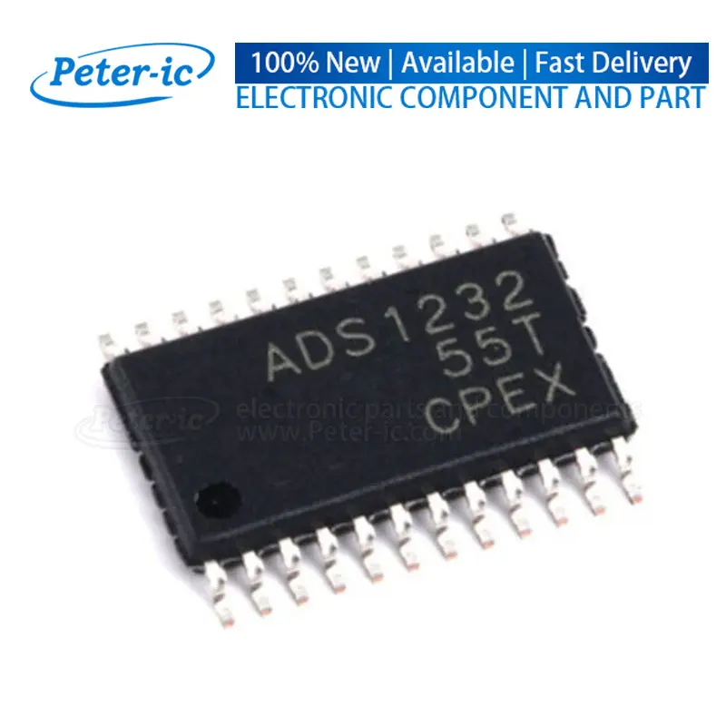 (2Piece) ADS1232IPWR ADS1232IPW ADS1232 TSSOP-24 2-channel 24Bit 2.7V~5.3V 80Hz SPI  Analog To Digital Converters ADCs Available