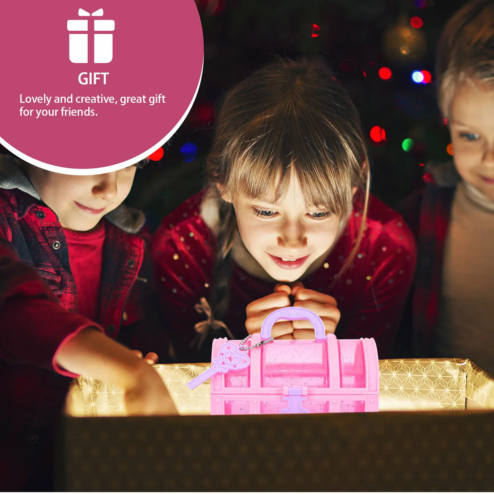 

2Pcs Plastic Treasure Box for Jewelry Organizer with Lock Function Container for Crystals Diamonds Home