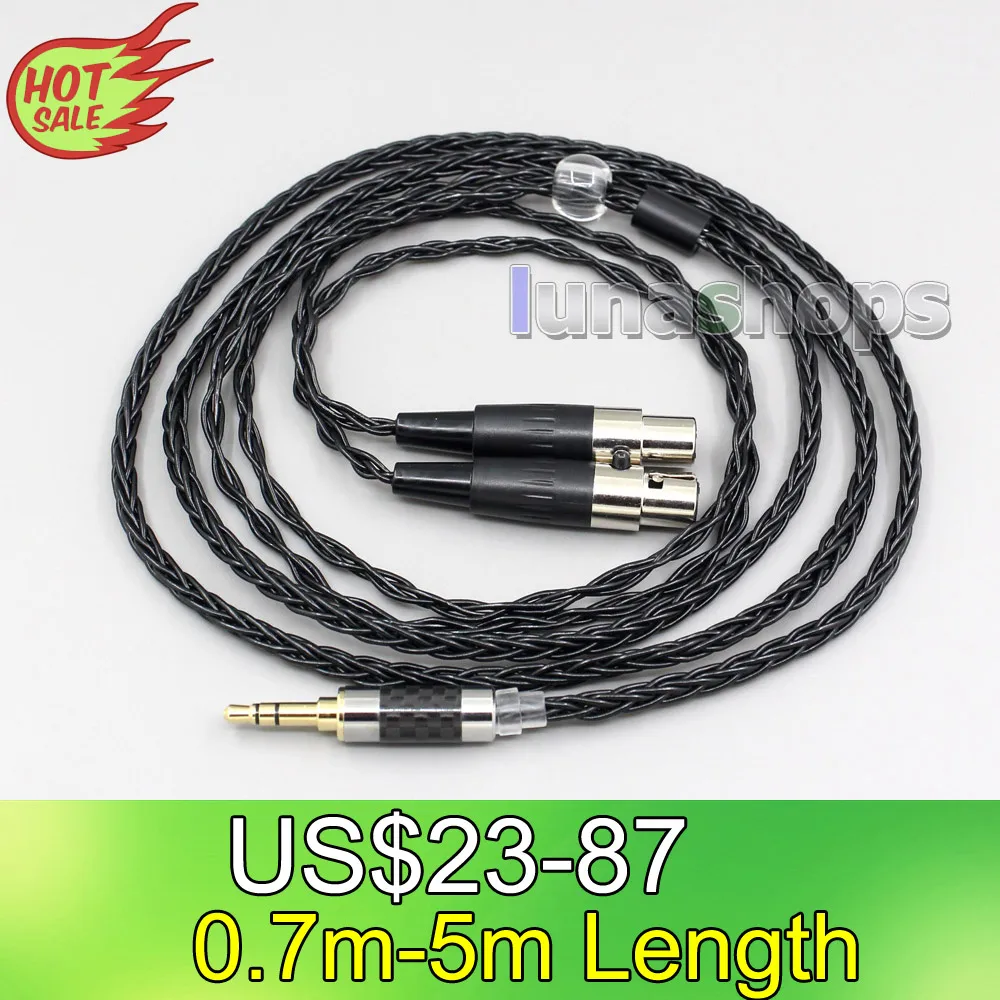 

LN006444 2.5 3.5mm XLR Balanced 8 Core OCC Silver Mixed Headphone Cable For Monolith M1570 Over Ear Open Back Balanced Planar