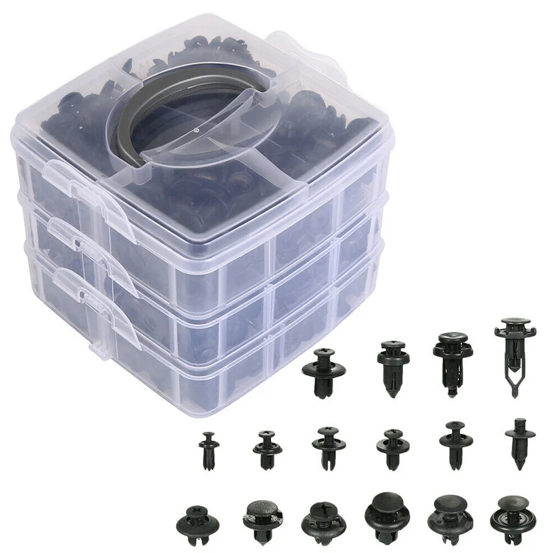 Fastener Clips Install Push Door Trim 620 PCS 16 Kinds Universal Car Clips Fastener Rivets Assortment for Buses, Trains, Planes