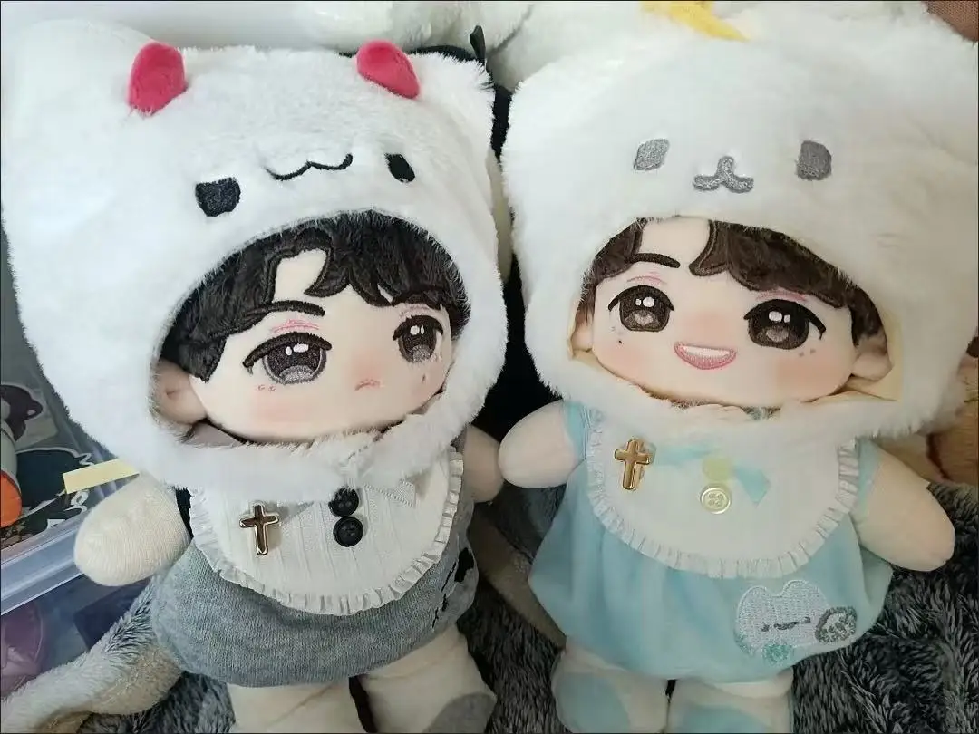 

Плюшевый плащ 10 см, хлопковая кукольная одежда, милая одежда для кукол 10 см, наряд, кошачья шляпа, костюм, комплект одежды для куклы, аксессуары