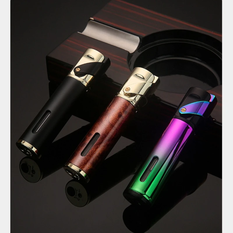 Gas Lighter Jet-Torch Butane Lighter with Visibles Window Windproof lighter for BBQ Stove Candle Kitchen Cooker Hobs Men Present