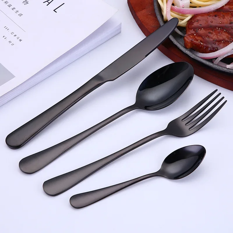 16Pcs Tableware Stainless Steel Dinnerware Set Knife Fork Coffee Spoon Mirror Flatware Dishwasher Safe Kitchen Silverware Set