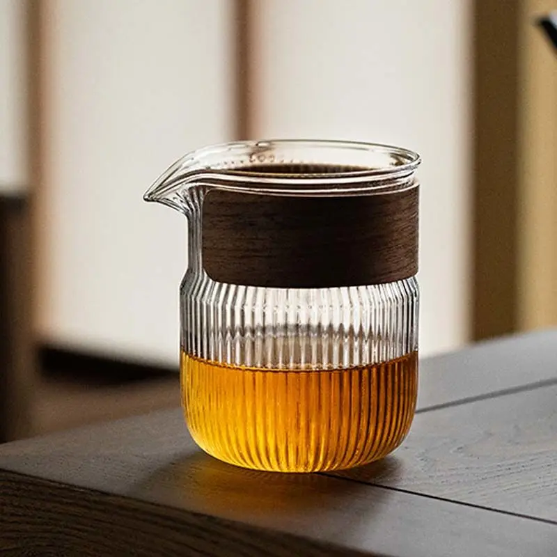 Vertical Stripe Tea Cup Set, Tea Divider, Anti-ironing, Walnut Buckle, Thickening, Creative, Simplicity, Household, Male