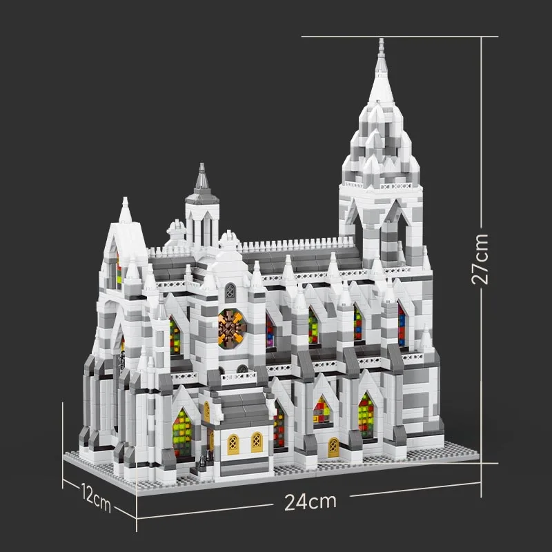 Zestaw klocków Notre-Dame de Paris i Katedra w Koenigsbergu, model architektoniczny, 2908 elementów, zabawka dla dzieci i dorosłych, prezent dla entuzjastów.